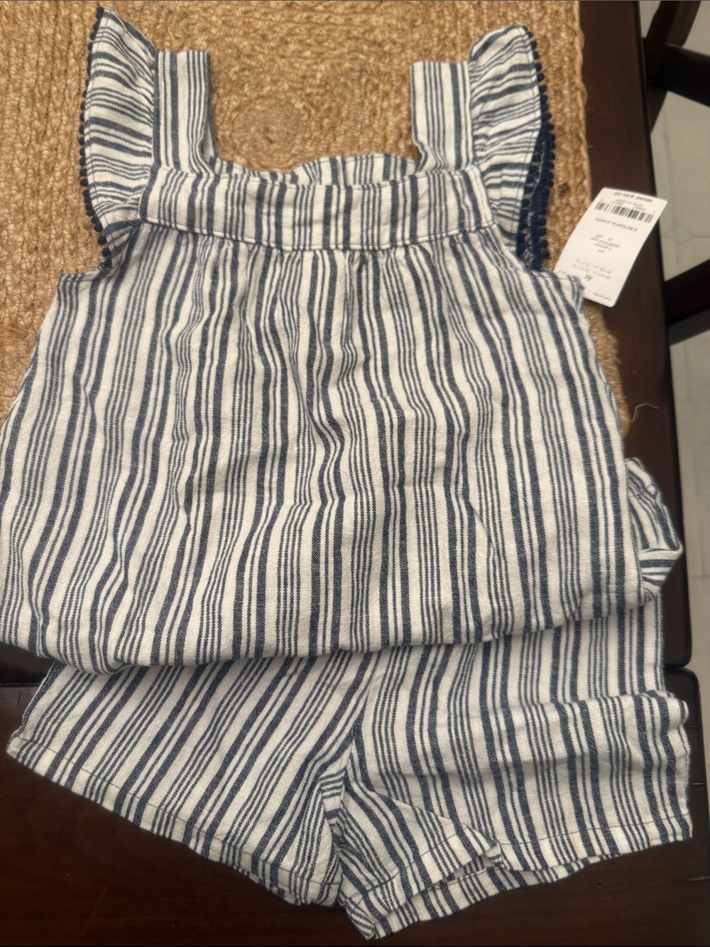 Carter's Navy and White Striped Girls' Short Set